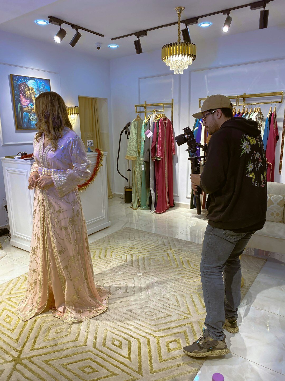 Uruguayan fashion designer presenting a new collection